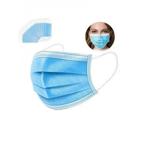 Захисні медичні тришарові маски з мельтблауном 50 шт.