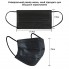 Медичні маски чорні тришарові з фільтром мельтблаун 50 шт.